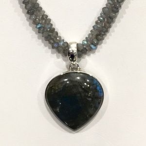Sterling Silver Labradorite Necklace/Pendant Set